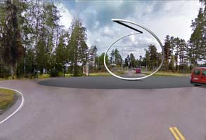 Linear sculpture; the line delimiting geometric forms in space.
