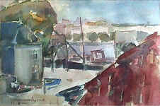 aquarel - Zomerlust Zwijndrecht Holland NL - water color painting by Lucien den Arend