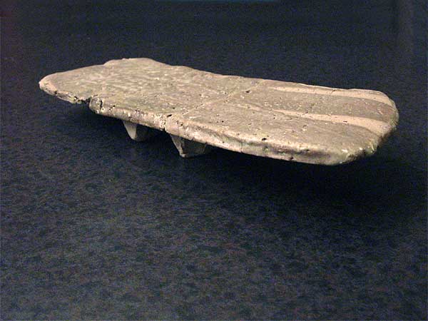raku slab tray - lead glaze with gold - reduced