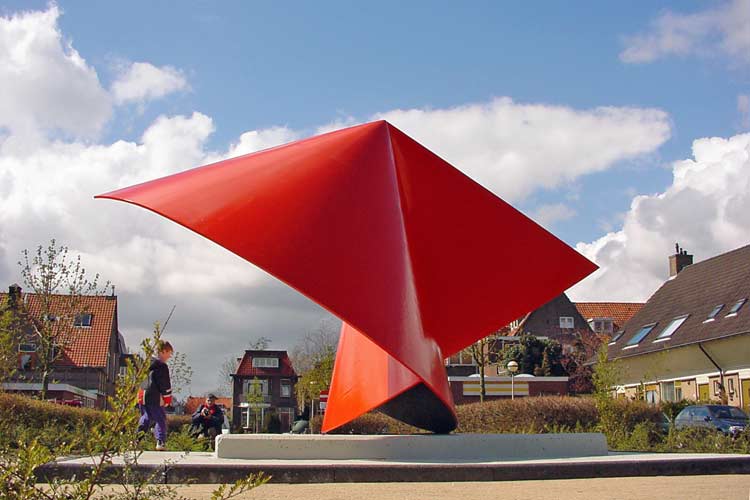 site specific sculpture in Zwijndrecht, The Netherlands - cities - environmental sculpture and landscape design -  free standing and public sculptures - landscape projects and bridges by Lucien den Arend, sculptor