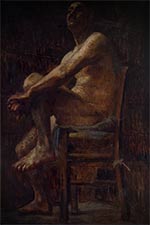 George Hendrik Breitner - male nude - oil painting on canvas - painter photographer - 54x81cm.