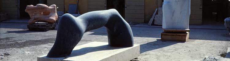 Henry Moore sculptures being made at Henraux in Querceta, Italy.