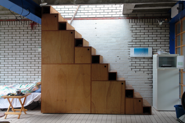 Staircase cabinets in my studio in Holland, Zwijndrecht.